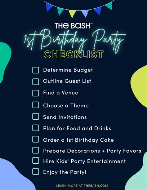 A Simple First Birthday Party Checklist - The Bash