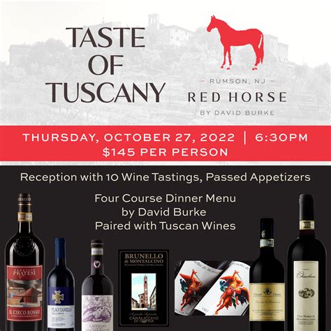 10/27 Tuscan Wine Tasting and Dinner – Red Horse by David Burke