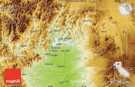 Physical Map of Shasta County