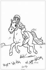 Jockey Racing On A Galloping Horse Coloring Page Free PDF&ampPNG Printable sketch template