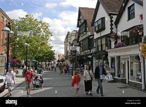 taunton town centre high street shoppers somerset county town england ...