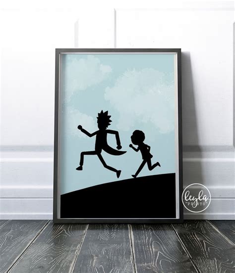 Rick and Morty Print - Silhouette | A6/A5/A4/A3 Illustration Print ...