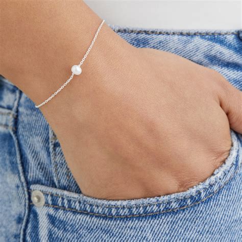 Silver Single Pearl Bracelet – Lily & Roo