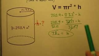 Calculate the Height of a Cylinder When Given Its Volum... | Doovi