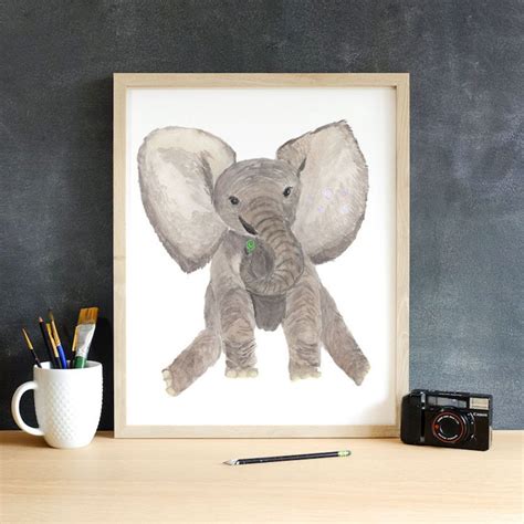 Digital Download Print Elephant Blowing Bubbles Watercolor - Etsy