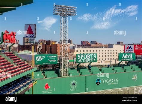 Fenway Park Green Monster Wall - Upper view to the iconic Fenway Park ...