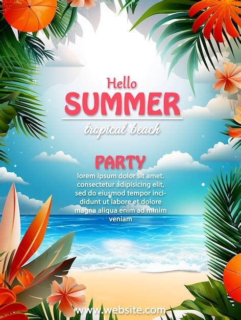 Premium PSD | Summer template poster