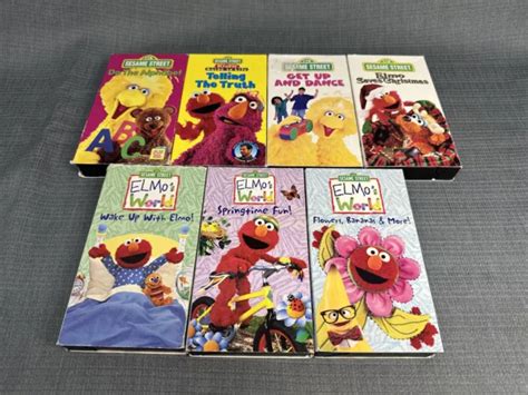 LOT OF 7 Sesame Street & Elmo VHS Dance Christmas Alphabet Truth Elmo’s World EUR 8,20 - PicClick FR