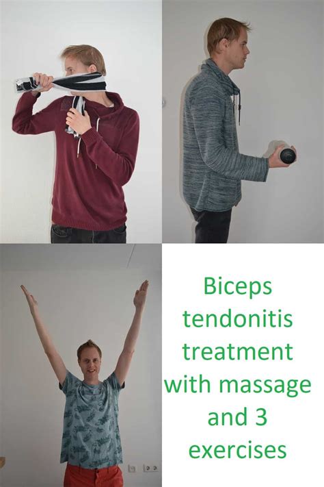 Biceps tendonitis treatment with massage and 3 exercises