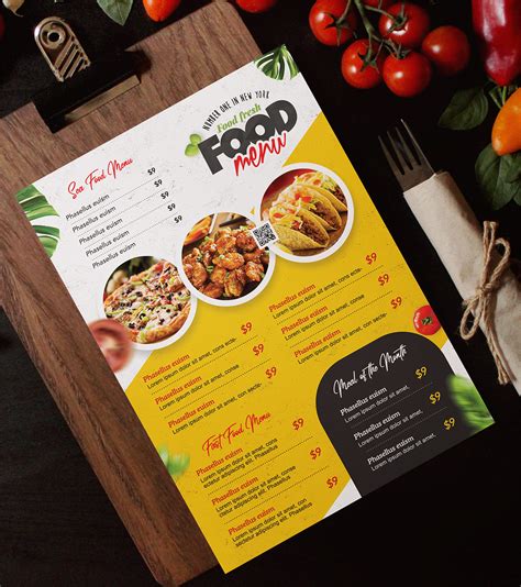 A4 Size Restaurant Food Menu PSD Template - PSD Zone