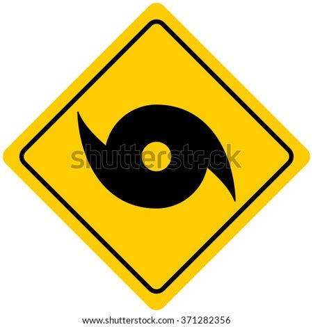 Hurricane Warning Sign Stock Vector Illustration 371282356 : Shutterstock