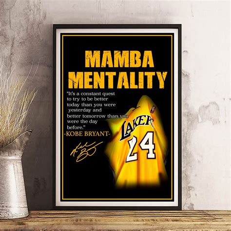 KOBE BRYANT PosterKobe Mamba Mentality Wall DecorMamba | Etsy