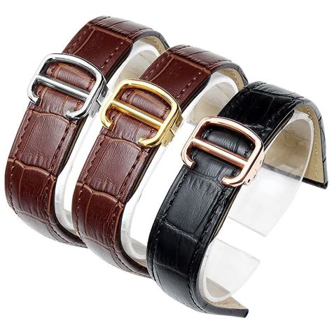 WatchBand Cartier Tank Solo W6700255 Genuine Leather Watch Strap Bracelet For Men / Women ...