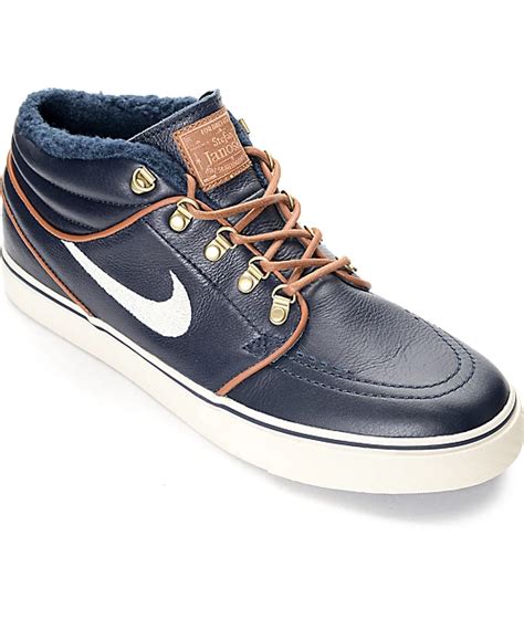 Nike SB Stefan Janoski Mid Premium Dark Obsidian Skate Shoes | Zumiez