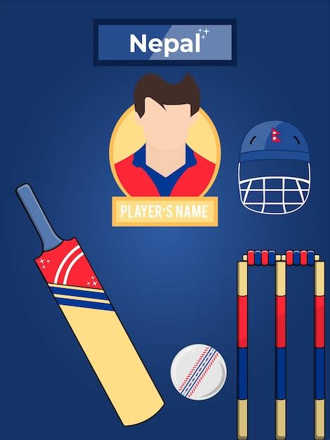 Premium Vector | Country nepal cricket icons set