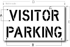 Visitor Parking Stencil, Reusable Maxi Thick Plastic, Pavement Marking | 63510