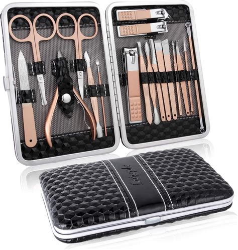 Manicure Set Professional Pedicure Kit Nail Clippers Kit - 18 pcs Nail Care Tools - Grooming Kit ...