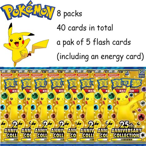 Pokemon Card 25th Anniversary, Pokemon Energy Cards Pack