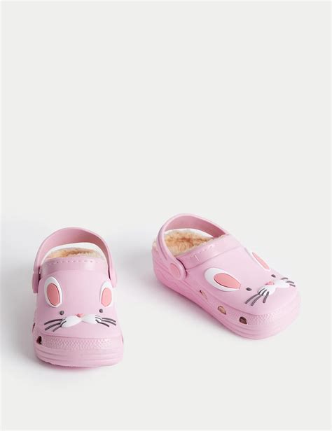 Kids' Faux Fur Lined Bunny Clogs (4 Small - 2 Large) | M&S Collection | M&S