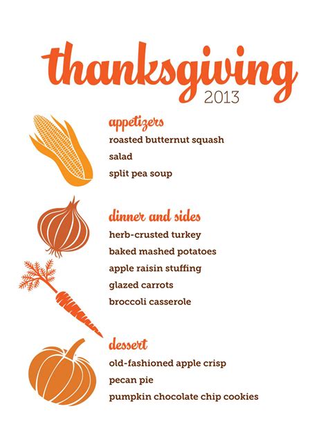 Download Customizable Thanksgiving Menus | HGTV