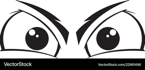 Angry eyes cartoon Royalty Free Vector Image - VectorStock