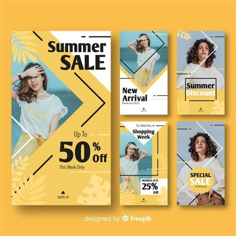 Free Vector | Summer sale instagram stories templates | Cartazes de ...