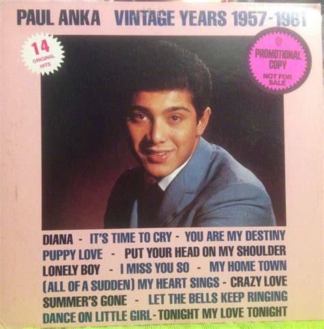 Paul Anka – Paul Anka Vintage Years 1957 - 1961 | Releases | Discogs