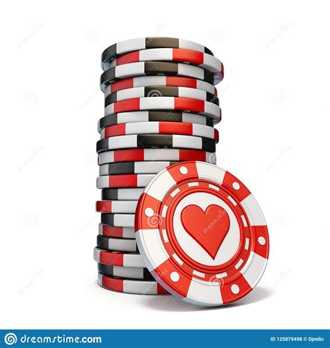 Stack of Gambling Chips and One Red Heart Chip 3D Stock Illustration - Illustration of chips ...