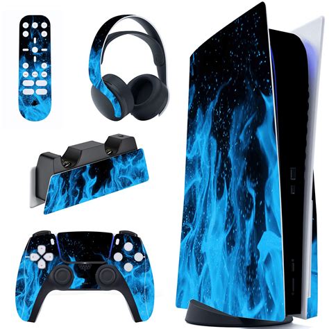 Buy PlayVital Blue Flame Full Set Skin Decal for PS5 Console Regular ...