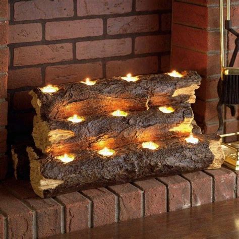 Log lights | Fireplace, Fireplace lighting, Home diy