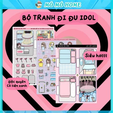 Bộ tranh đi đu idol blackpink Cô Tiên xanh mới nhất đồ chơi giấy thủ ...