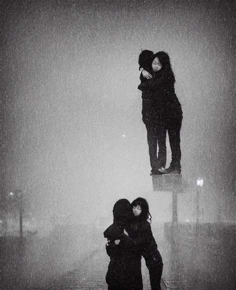 hugging the love of your life in the rain at night in | Stable ...