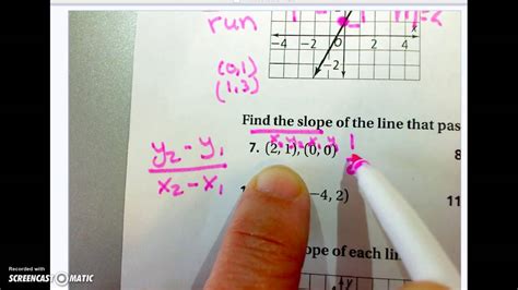 rate of change and slope worksheet