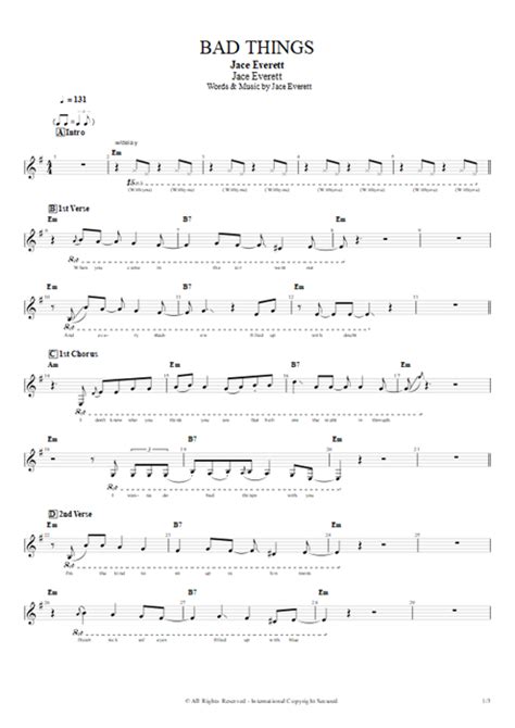 Bad Things Tab by Jace Everett (Guitar Pro) - Full Score | mySongBook