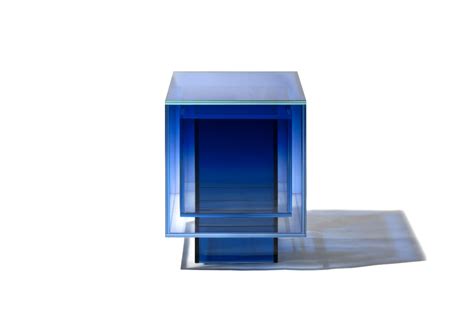 Blue Glass Clear Transition Color Square Table by Studio Buzao Customizable in 2020 | Laminated ...