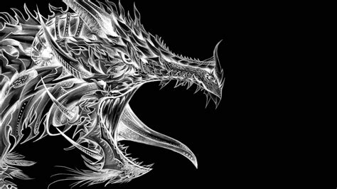 Black And White Dragon Wallpaper