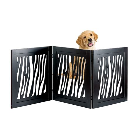 Bundaloo Pet Gate | Expandable & Folding Wood Fence for Dogs & Cats With Three Panels For ...