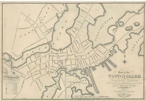 The first printed map of Salem, Massachusetts - Rare & Antique Maps