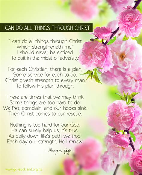 An encouraging poem for today. Written by Margaret Cagle (see https ...