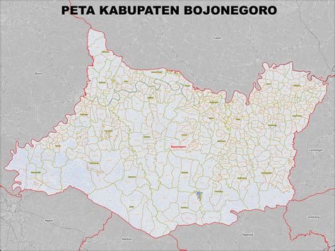 Peta Kabupaten Bojonegoro Kecamatan Dan Kelurahan