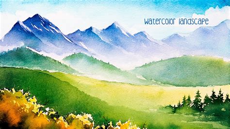 Watercolor mountains. - YouTube