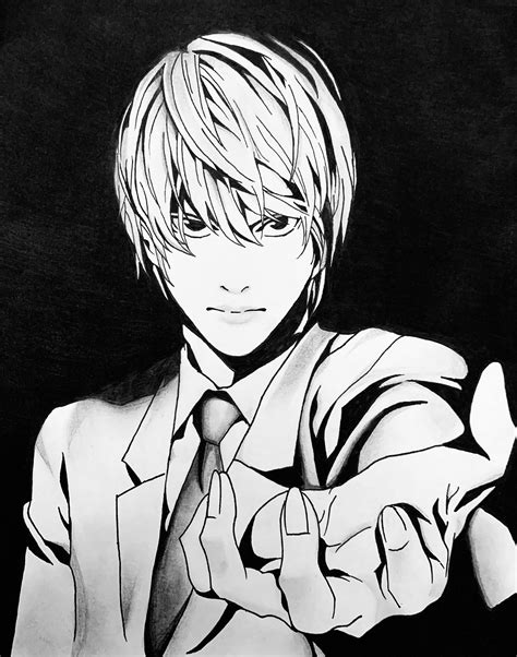 I drew my favorite manga picture of Light! :) : r/deathnote