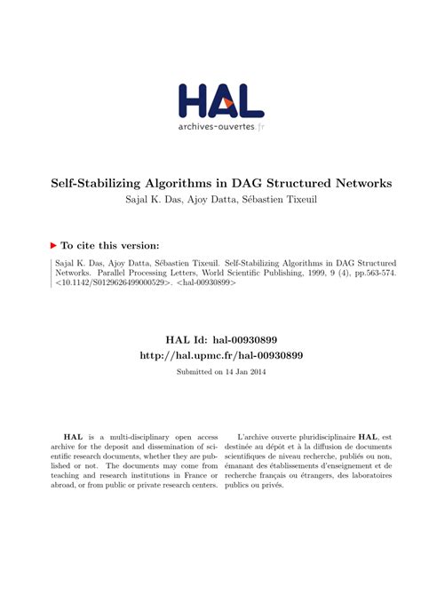 (PDF) Self-Stabilizing Algorithms in DAG Structured Networks