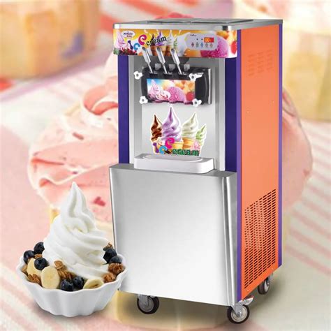 Mobile 25L vertical Ice Cream Making machine commercial free standing ...