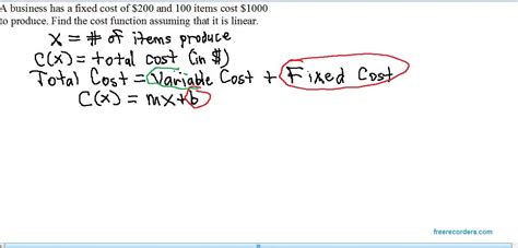 Finding a linear cost function 1 - YouTube