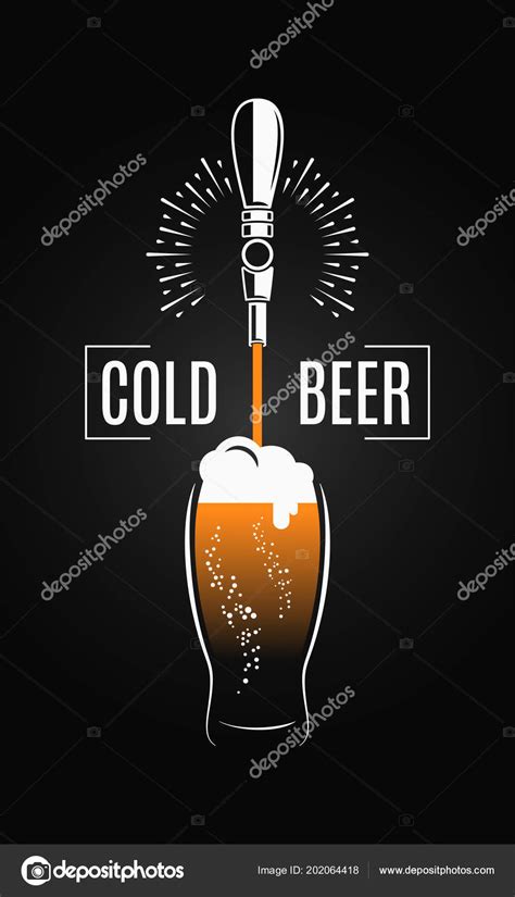 Beer tap with beer glass on black background Stock Vector Image by ©pushkarevskyy #202064418