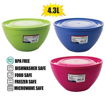 Salad Bowl Pl W/Lid 4.3L Elegant - Taketocart Online