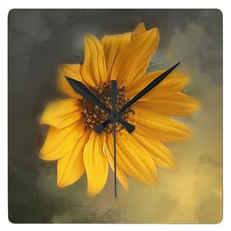 Sunflower wall clock | Zazzle.com