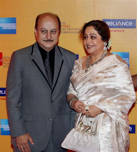 Mumbai: Actor Anupam Kher and wife Kirron Kher arrive at the 14th ...