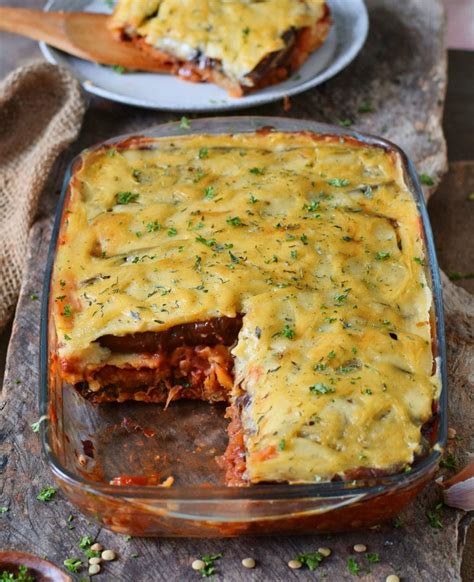 Vegan Moussaka with Lentils - Elavegan